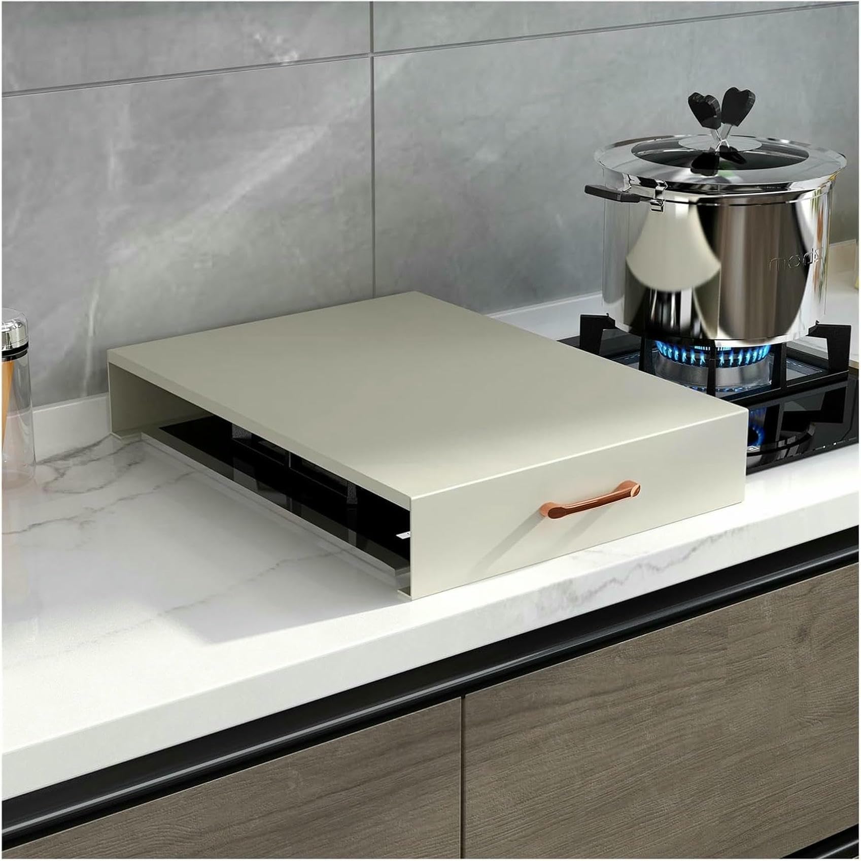 Copertura per fornello a Gas Noodle Board per Camper, Copertura Bianca per più fornelli con Maniglie, Copertura Protettiva per Stufa a Gas da Cucina per Nascondere i bruciatori~/
