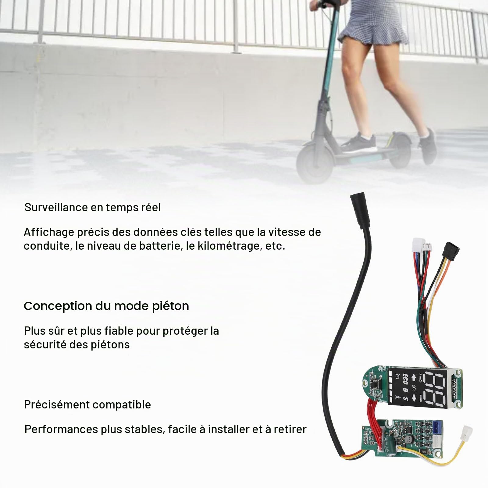 BuyWeek Tableau de Bord de Scooter Électrique pour Ninebot Max G2 Série, Remplacement de Carte de Circuit Imprimé Bluetooth de Trottinette Électrique avec Tourner Le Signal Mode Piéton