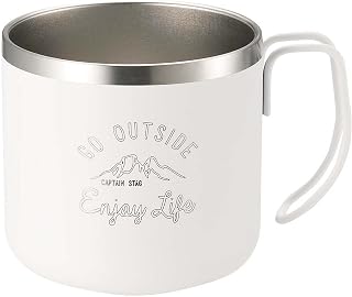 Captain Stag Monte UE-3430 kubek, podwójna stal nierdzewna, izolowany próżniowo, zatrzymujący ciepło i zimno, 350 ml, biały