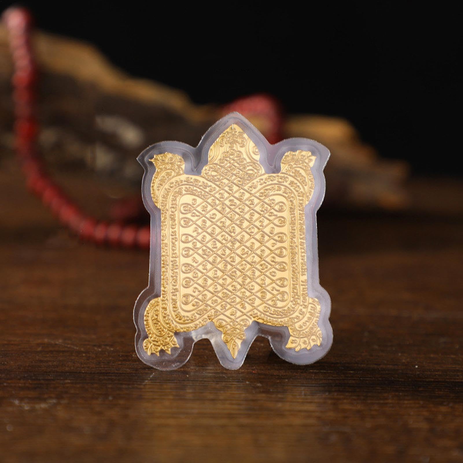Amulette tortue thaïlandaise authentique - Breloque sacrée Phaya Tao Ruen - Symbole bouddhiste de prospérité, de santé et de succès - Talisman tortue en laiton fait à la main