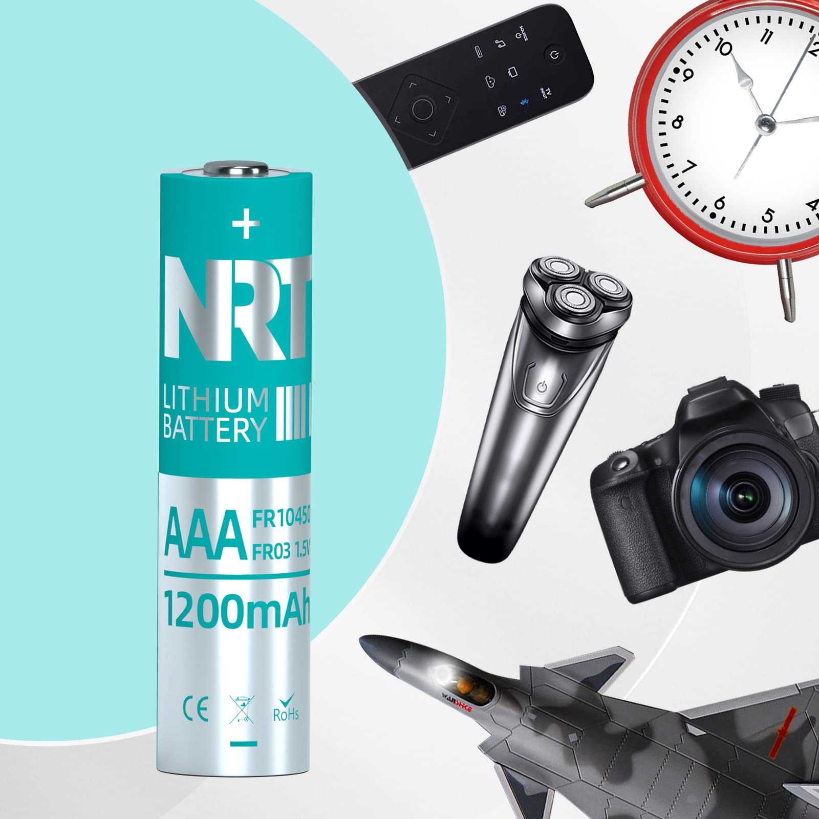 NRT AAA Batteries 10 Pack Triple A 1.5V 1200mAh Longer Lasting Power AAA Lithium Batteries, Non-Rechargeable (Lithium AAA-10 Unité)