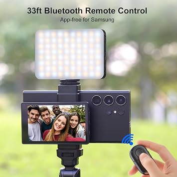 Newmowa Vlog Selfie Monitor Screen for Samsung, Magnetic Phone Holder | Using Phone Rear Camera for Selfie Vlog Live Stream TikTok, NOT Supports 8K Recording
