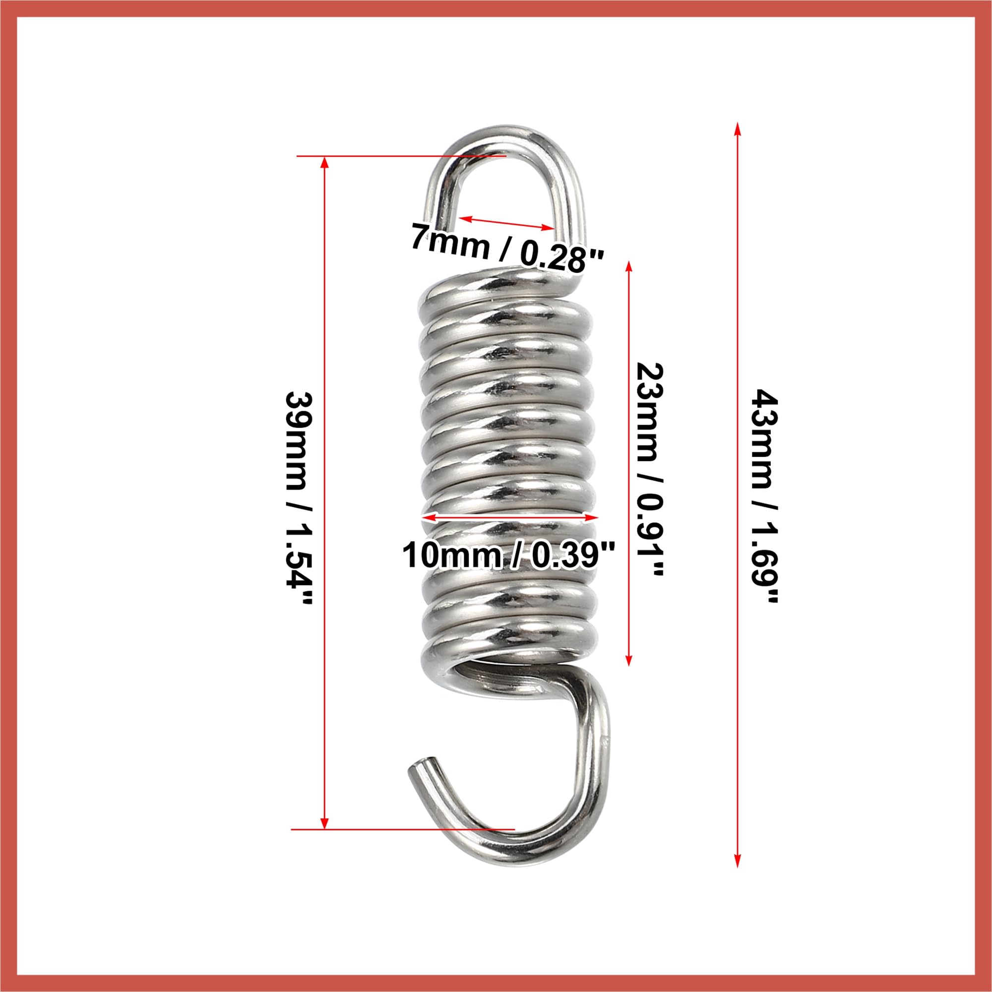 Stainless Steel Pipe Springs 2-Pack Motorcycle Exhaust Springs - 43mm ...