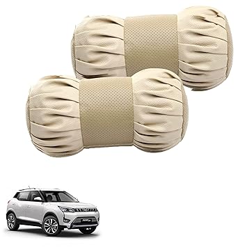 Kandid Classy and Soft Car Neck Rest Pillow in Beige for XUV 300_GP459