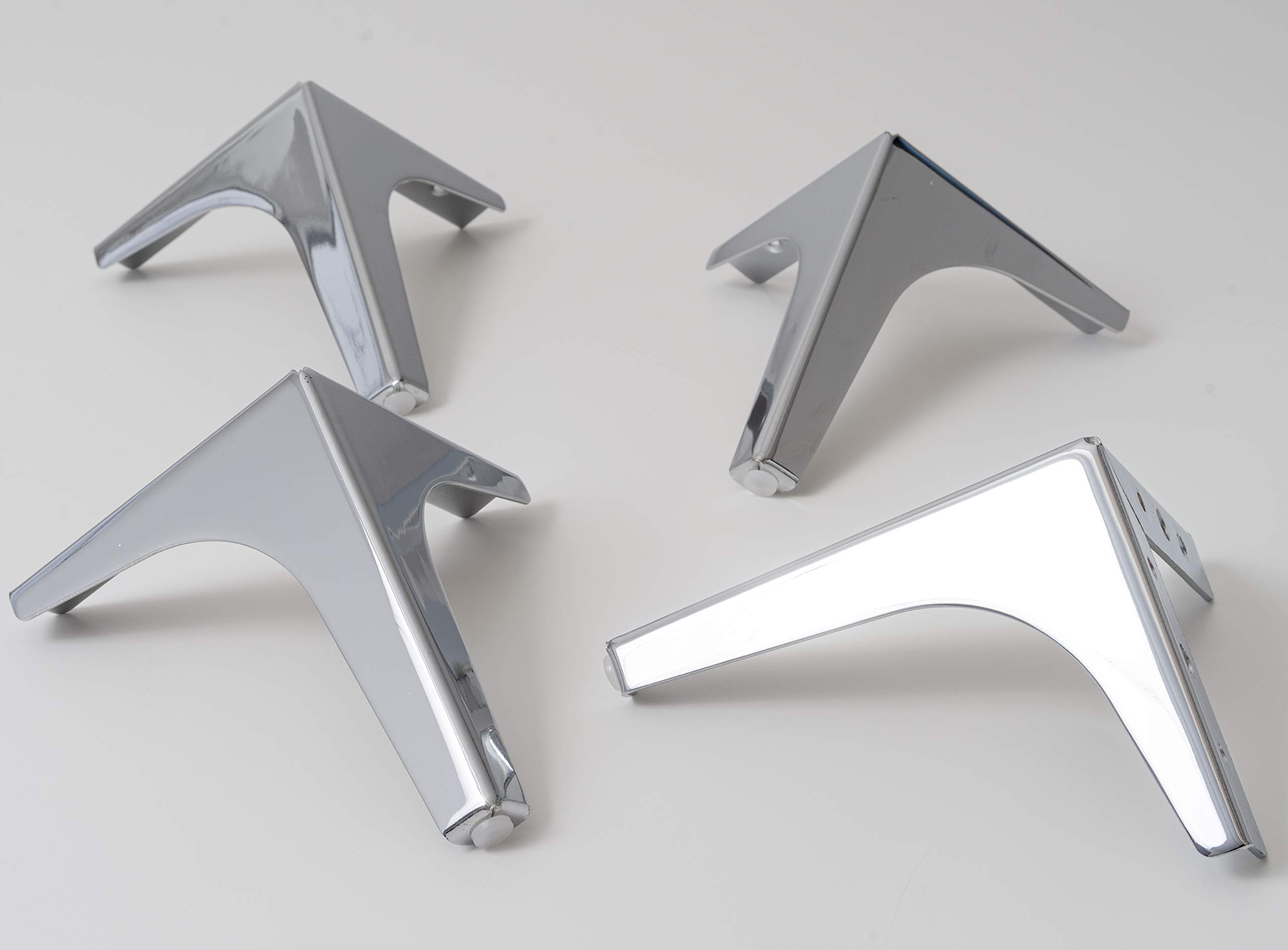 IPEA 4X Piedini per Mobili e Divani Modello META - Set di 4 Gambe in Ferro - Piedi dal Design Elegante per Poltrone e Armadi - Colore Cromato - Altezza 170 mm