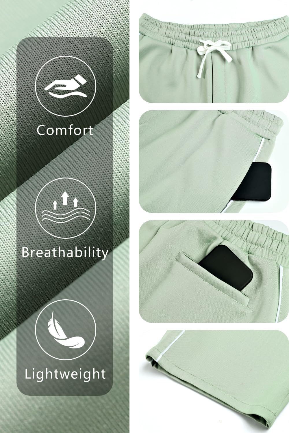 GINGTTO Mens Baggy Sweatpants Wide Leg Track Pants Open Bottom Loose Fit - Image 5