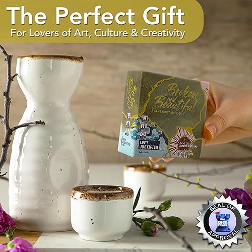 Miniatura 5 de Left Justified Broken y hermoso juego de cartas Kintsugi – Un mazo temático único para la diversión nocturna de juego con familiares y amigos –