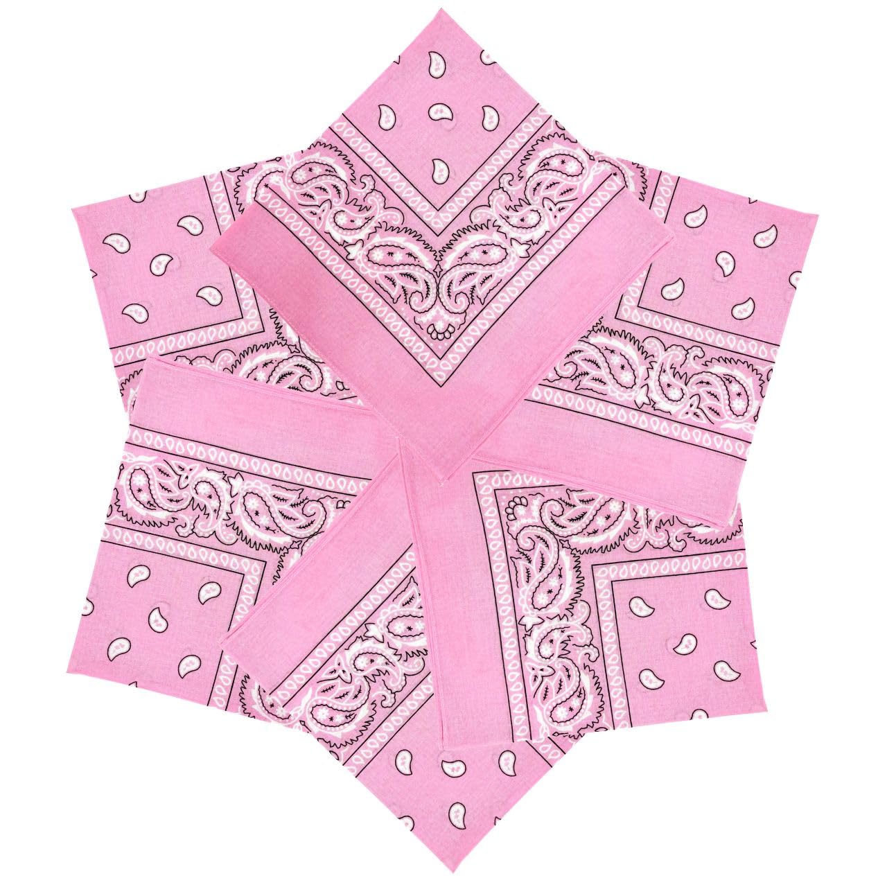 MDSTYLE 6 bandanas 100% algodón de 22 x 22 pulgadas para hombres y mujeres, pañuelo de cachemira, diadema, bufanda