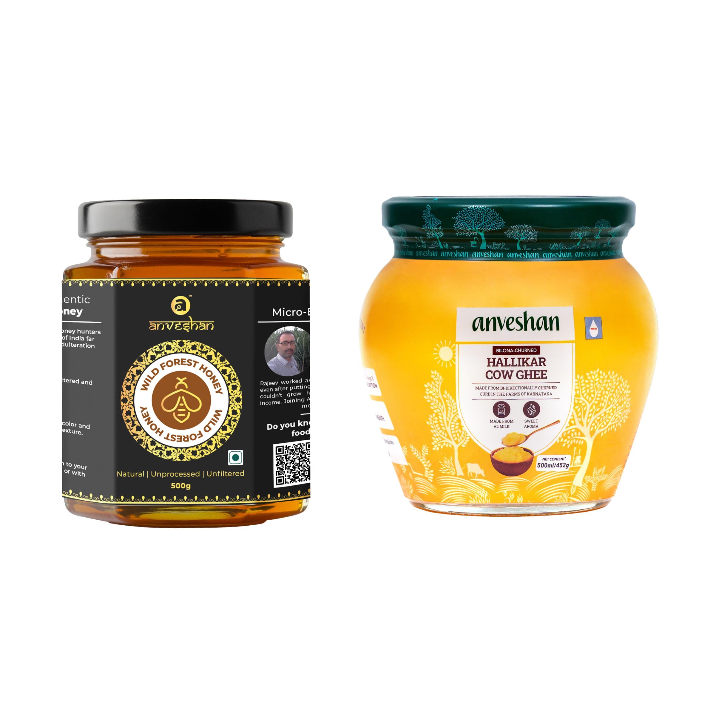 Anveshan A2 Cow Ghee 500 mL and Wild Forest Honey 500 gm | Combo Pack (B08CDZSHV4) Amazon Price History, Amazon Price Tracker