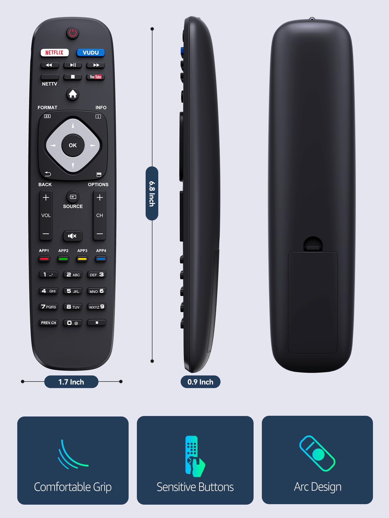Amazon.com: PZL New NH500UP Universal Replacement for Philips TV