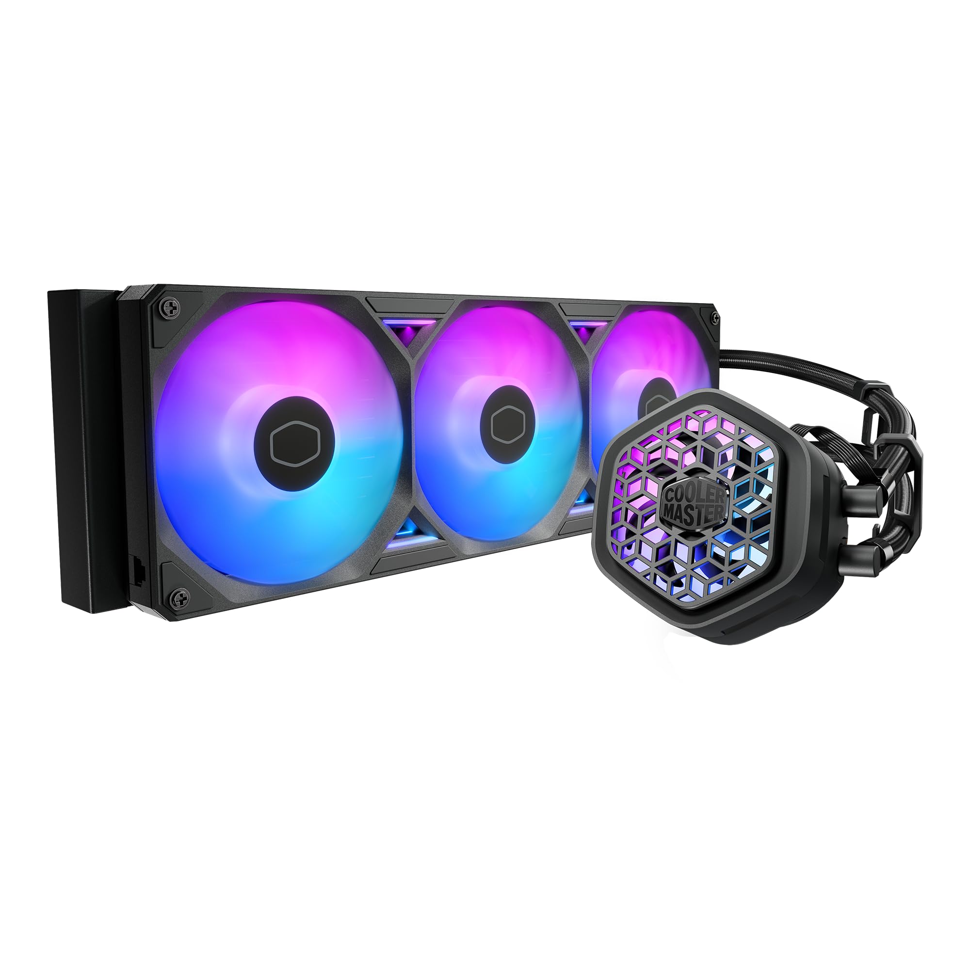 Cooler Master Atmos II 360 VRM Freeform 2.0 CPU Liquid Cooler, Dual Chamber Pump, Customizable aRGB Lighting, Quiet Qperation, Easy Install, AMD Ryzen 9 AM5|4, Intel Ultra i9 LGA 1851|1700