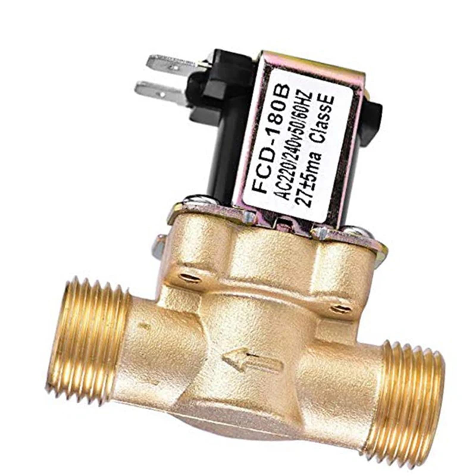 12V 24V 220V 1/2'' DN15 3/4'' DN20 Messing Elektrisches Magnetventil Wasser Lufteinlass Durchflussschalter for Solarwarmwasserbereiter Ventil(3/4",220V)