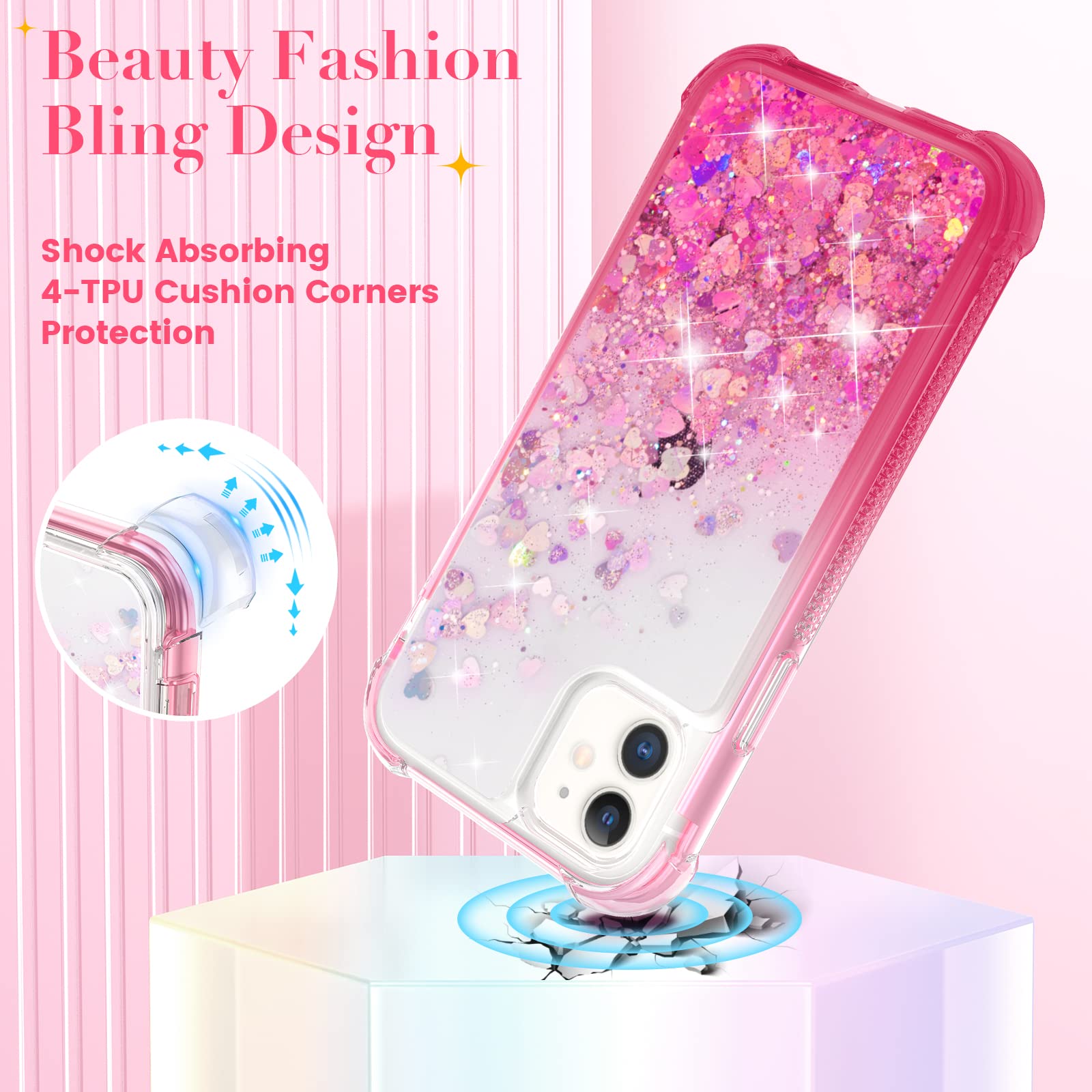Amazon.com: Ruky for iPhone 11 Glitter Case with Built-in Screen