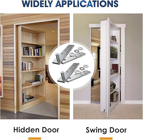 Miniatura 3 de Bisagras de pivote de puerta, sistema de bisagra de pivote invisible con accesorios de captura de bola de puerta para puertas de madera resistentes