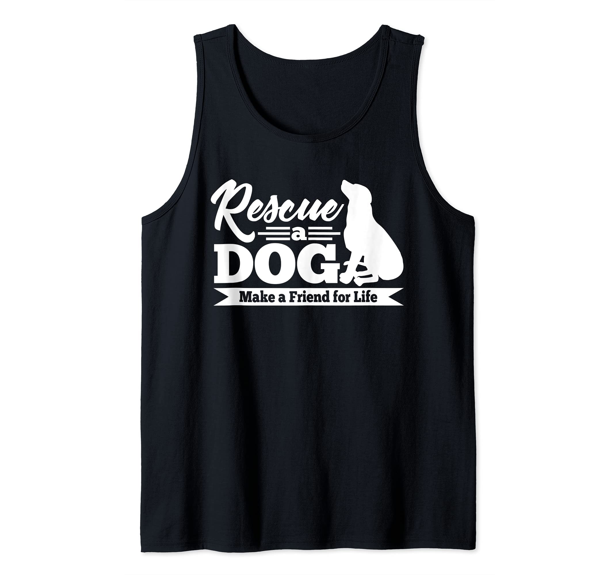 Rescue Dog Friend For Life Tank Top, Black