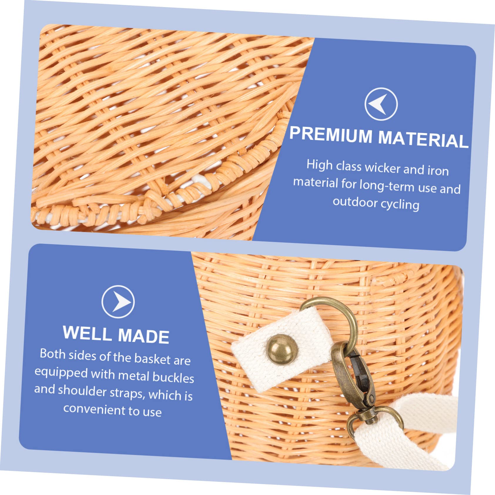 Levemolo Rattan Bike Basket for Woven Crossbody Bag Adorable Stylish Design for Unique Rattan Hanging Basket for Fun Adventures