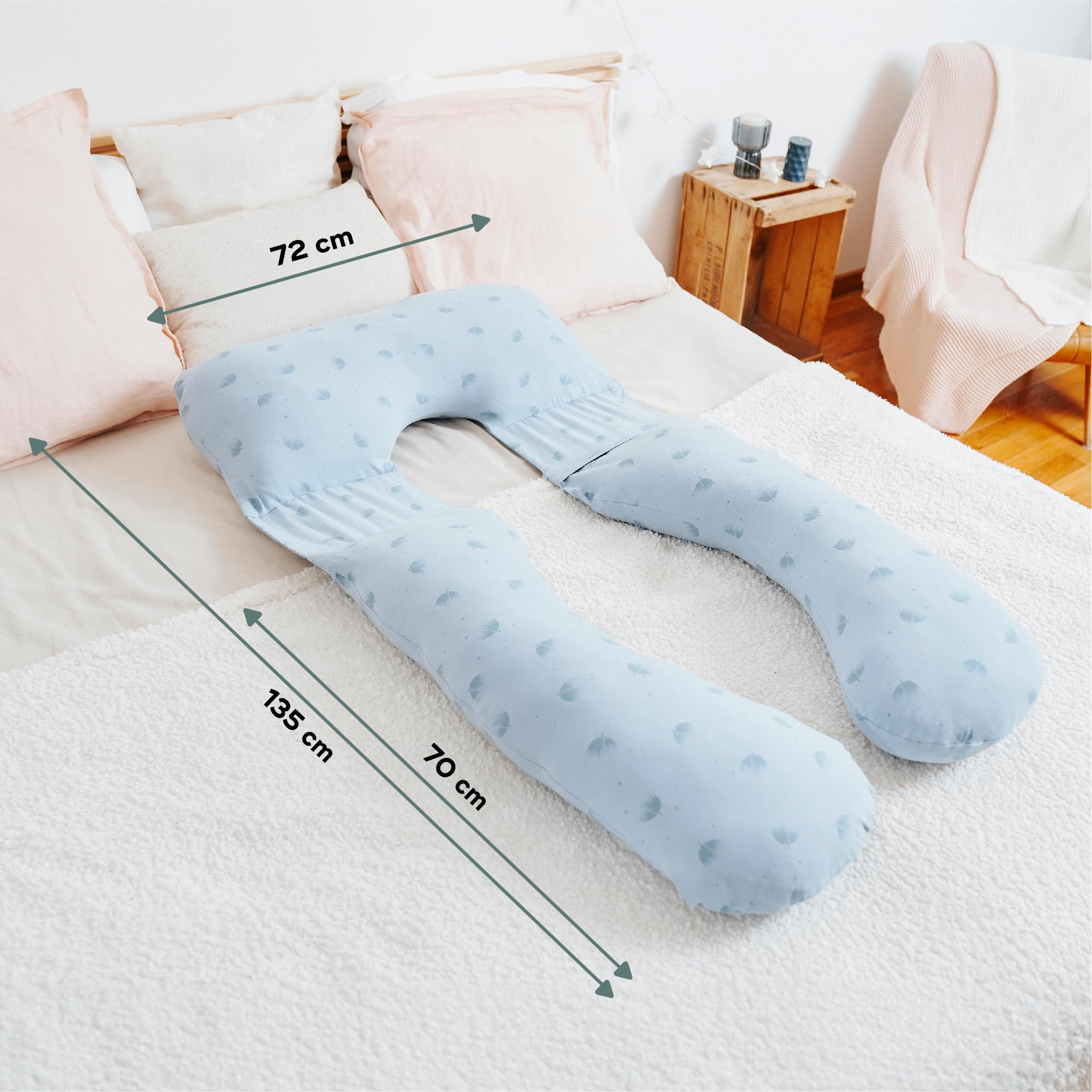 Babymoov B.LOVE XXL Cojín de Maternidad desmontable, certificada OEKO-TEX®, fabricada en Europa - Wind Blue