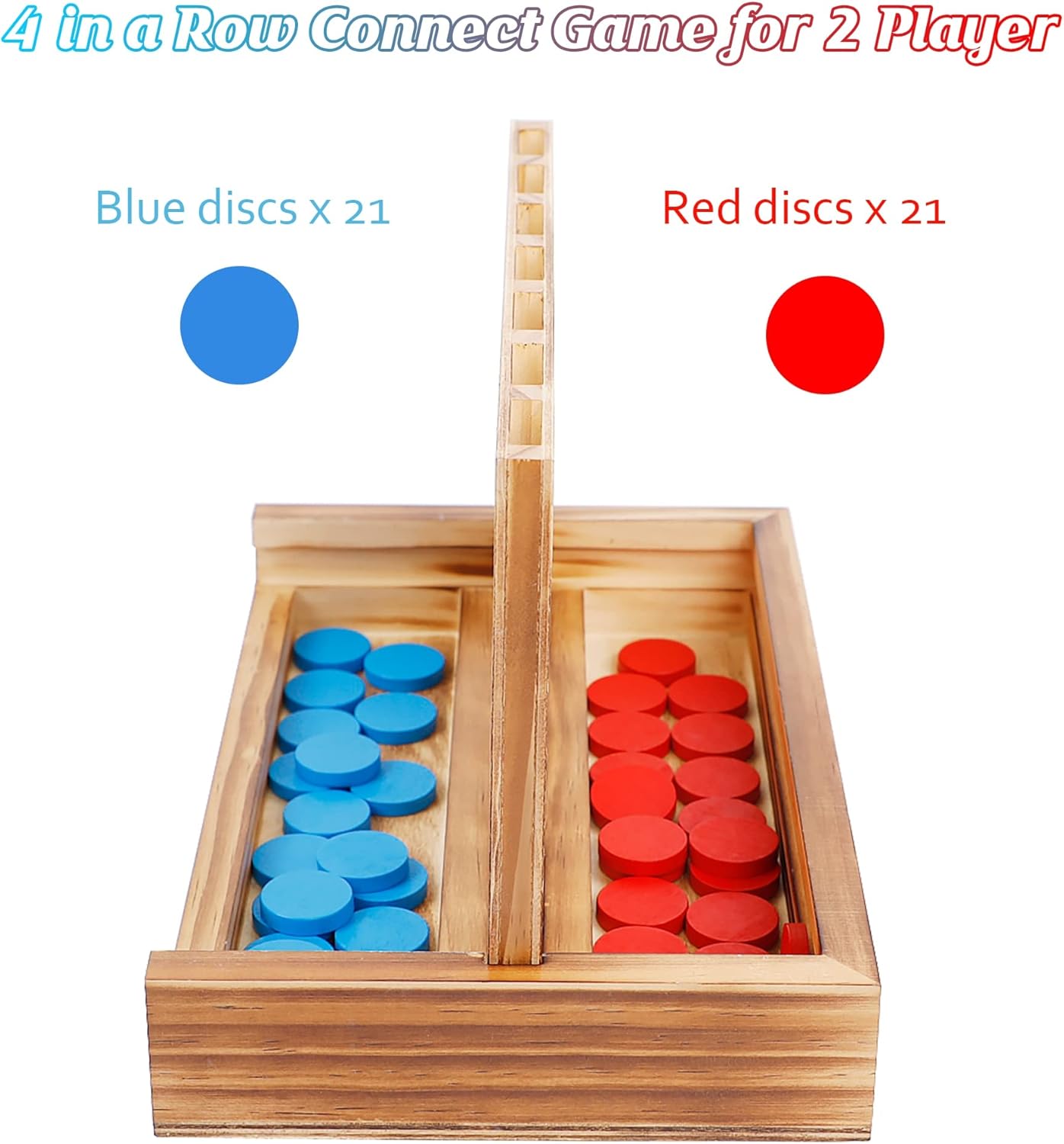 Glintoper Shut The Box & 4 in a Row Tables Game Set, Classic Wood Dice Game with Numbers & Line Up 4 Game for Kids Family, Living Room Rustic Coffee Table Decor, Travel Game Strategy Board Games - Image 4