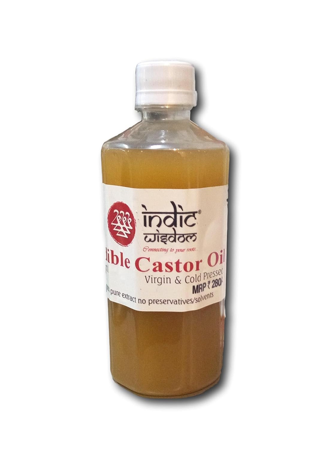 IndicWisdom Cold Pressed Castor Oil 500ml (Wood Pressed Extracted on
