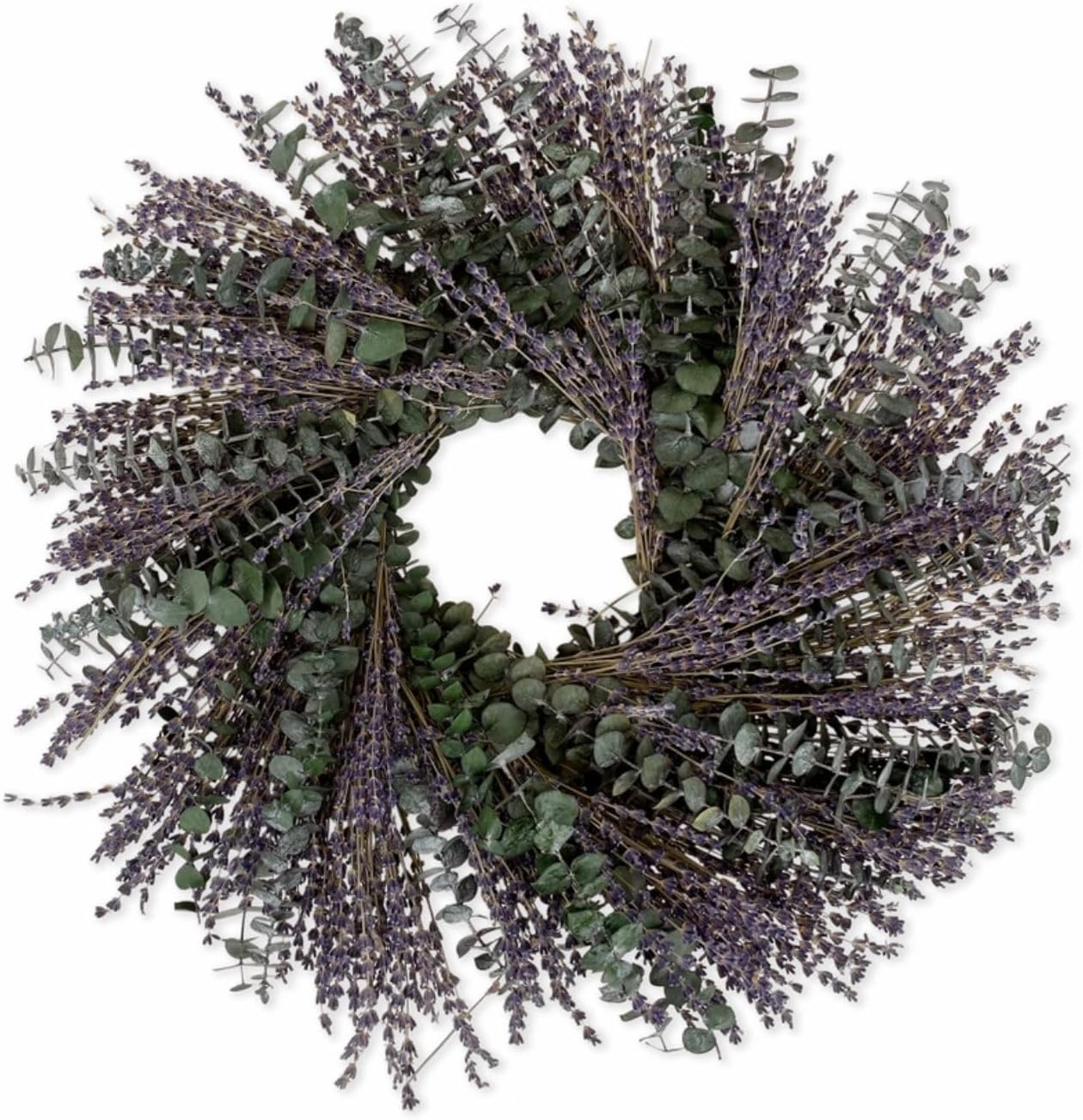ANDALUCA 20" Preserved Eucalyptus & French Lavender Wreath (Eucalyptus Lavender)