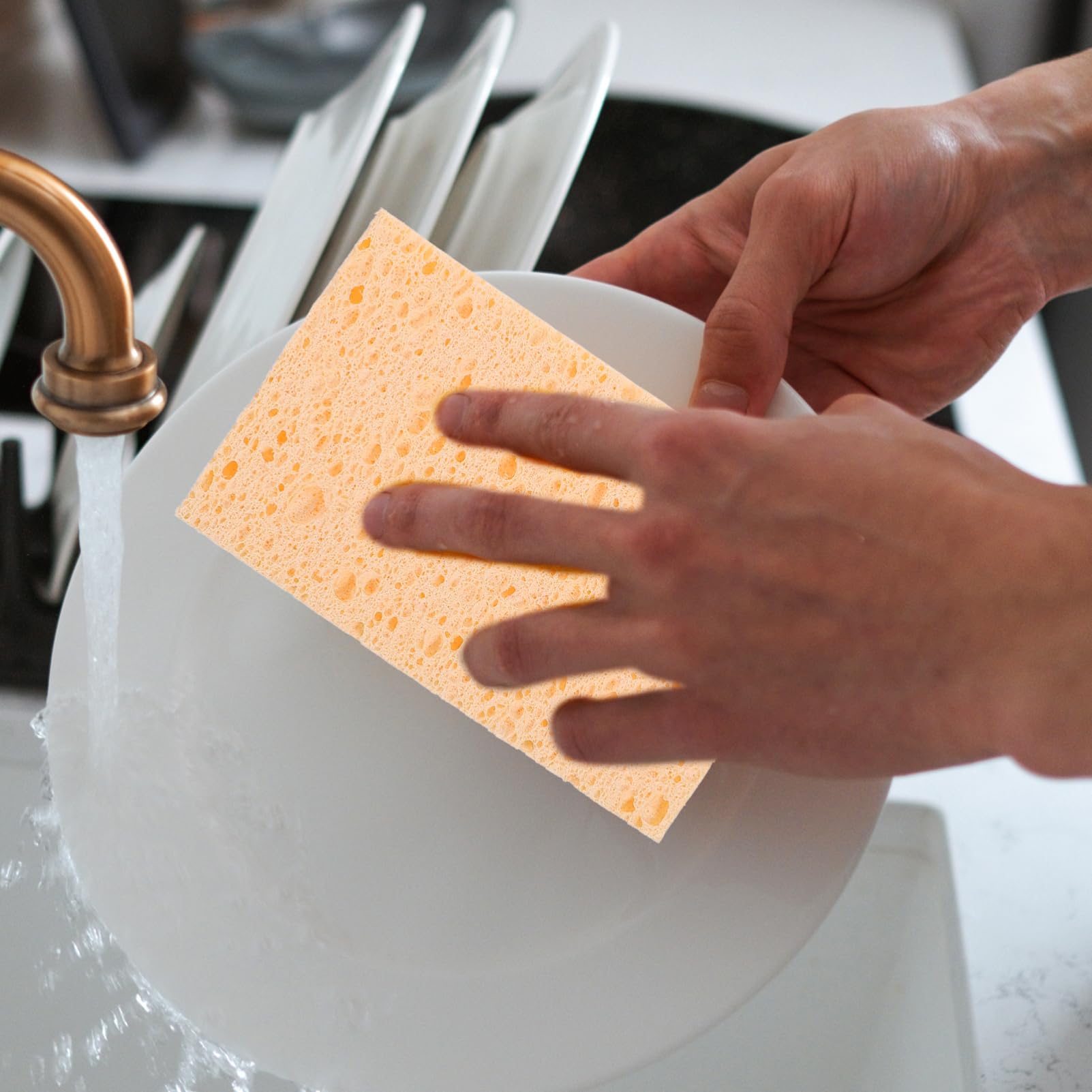 Cabilock 4 Set Pulire I Blocchi Di Spugna Piatti Che Lava La Spugna Pulito Per Lavare I Piatti Eco Pulizia Degli Stracci Tutto Cucina Lavastoviglie Bob Macchia Ciotola 12 Pezzi*4