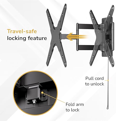 Miniatura 2 de Mount-It! Soporte de pared para TV RV con cerradura de 23 a 55 pulgadas, soporte de pared de movimiento completo para cámper y remolque de viaje,