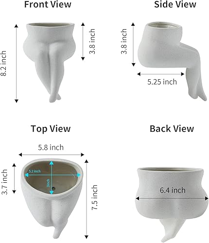 Miniatura 2 de Maceta de cerámica con agujero de Draniage y tapones de goma para plantas de interiorexterior, maceta decorativa bohemia moderna para decoración del