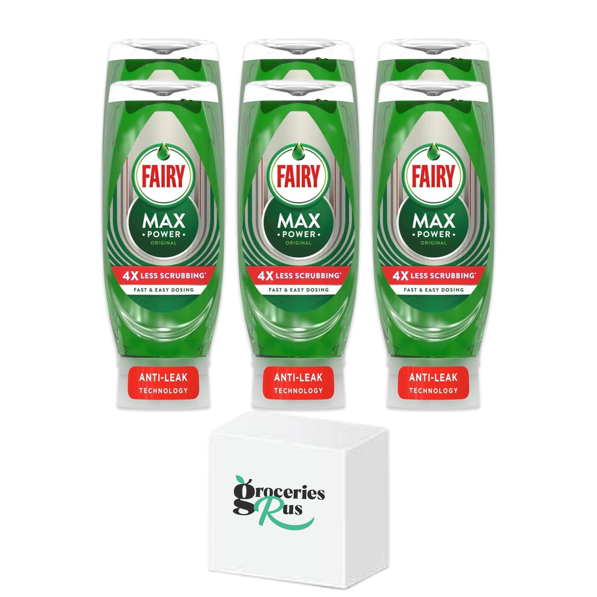 GroceriesRus Vorteilspaket – Fairy Liquid Max Power Original 640 ml 6 Stück – entfernt hartnäckige Flecken.