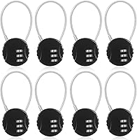 Vista 17 de Moxweyeni Paquete de 8 candados de combinación de 3 dígitos pequeños combinados para equipaje, candado de cable para exteriores, impermeable