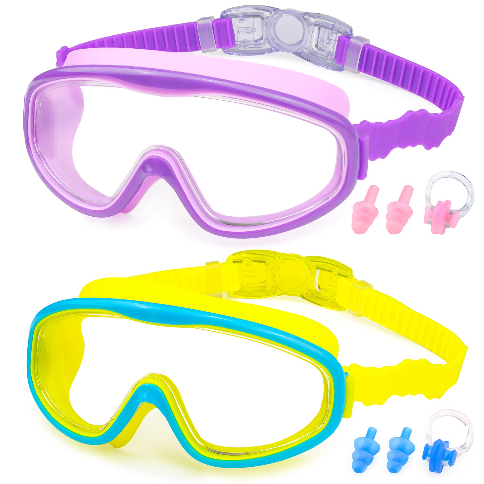 RUNACC Lunettes De Natation Pour Enfants Imperméables Anti-buée, Protection UV Pour Garçons Et