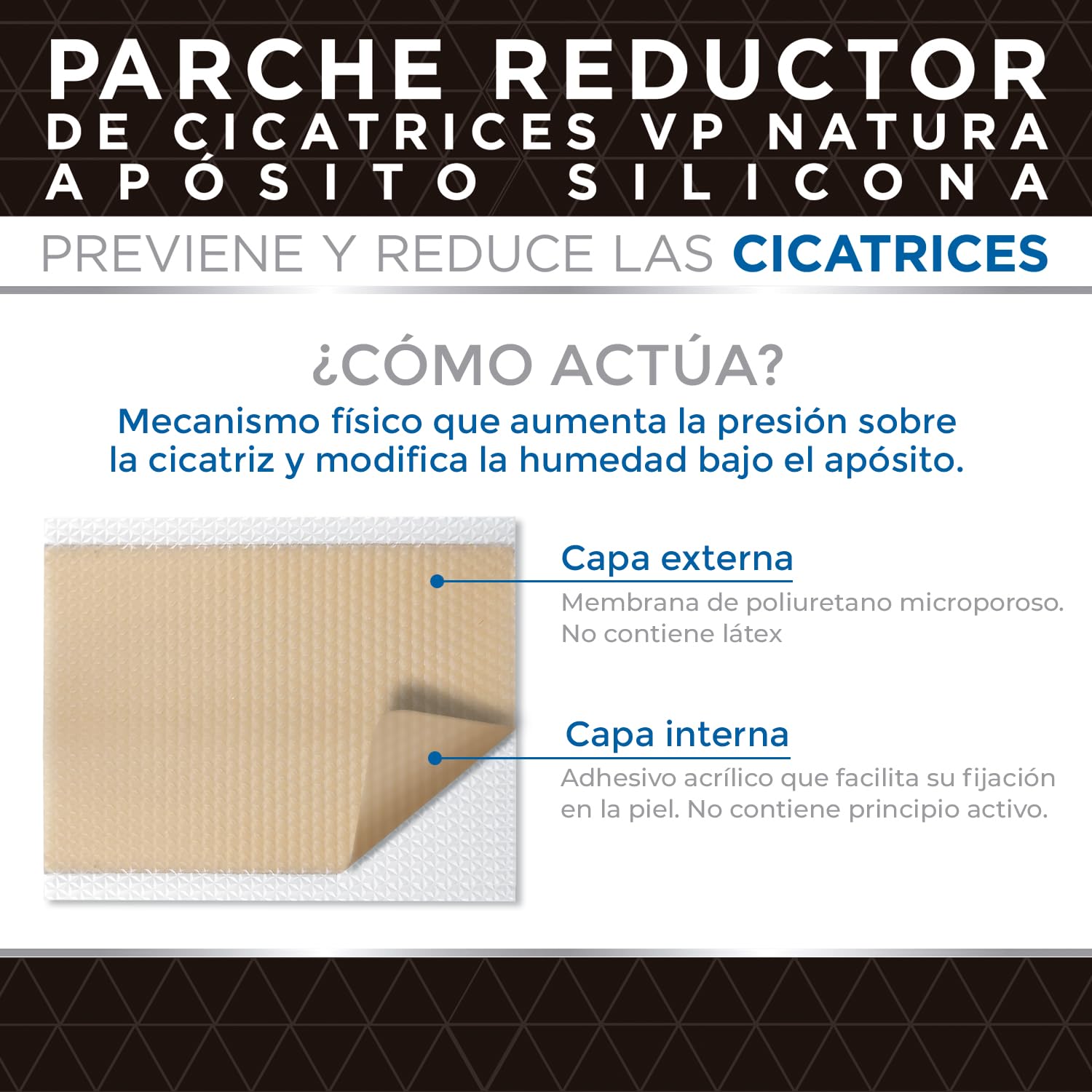 VP PHARMA Parches Cicatrizantes de Silicona: Aposito Cicatrizante con Adhesión Duradera y Protección Solar, Ideal para Reducir Cicatrices y Acelerar la Recuperación. 5 parches de 4x30 cm