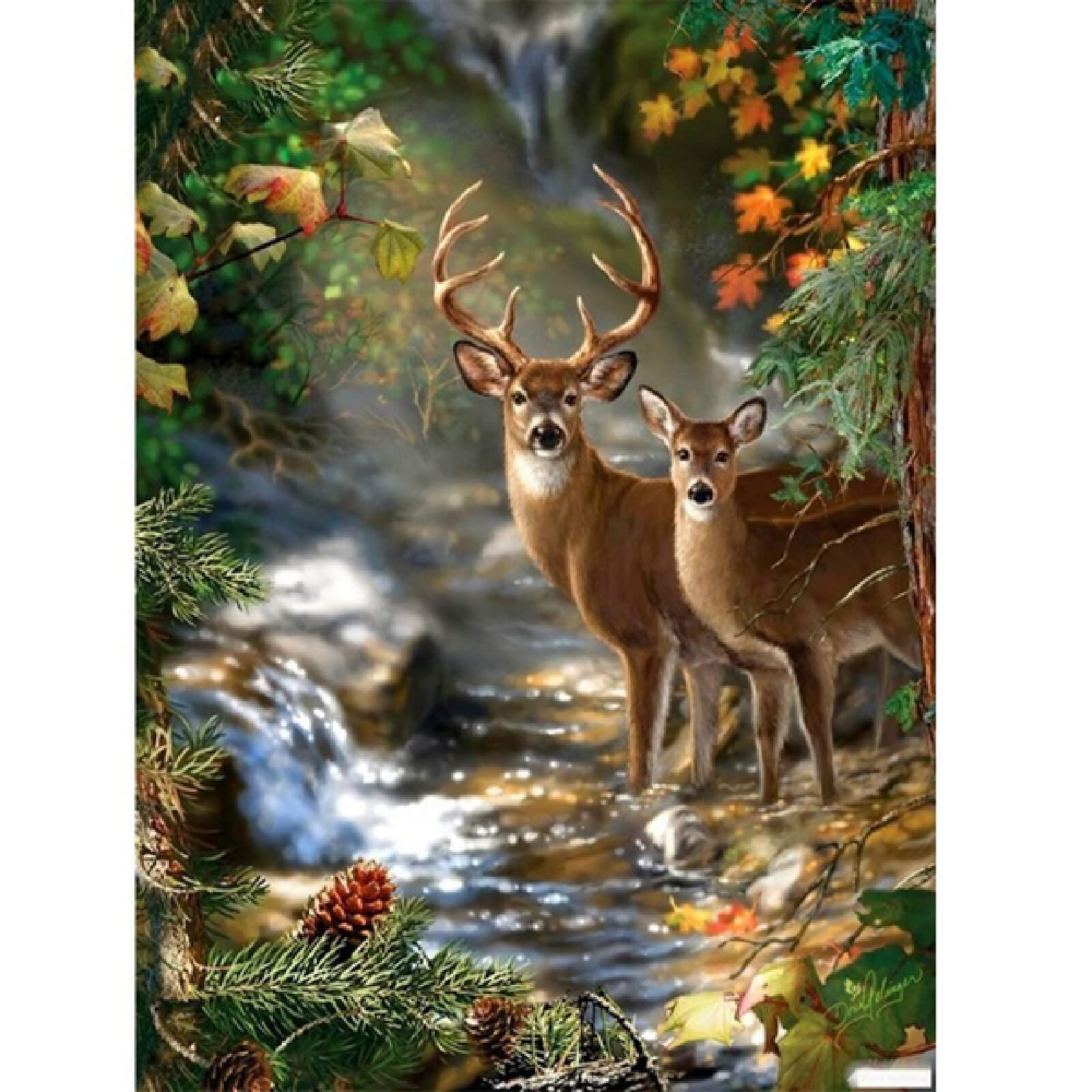 ZHXXFD 5D Diamond Painting Kits for Adults Kids Animals Deer 30X40 Full Drill Round Large Diamond Art Embroidery Cross Stitch Kits,A31