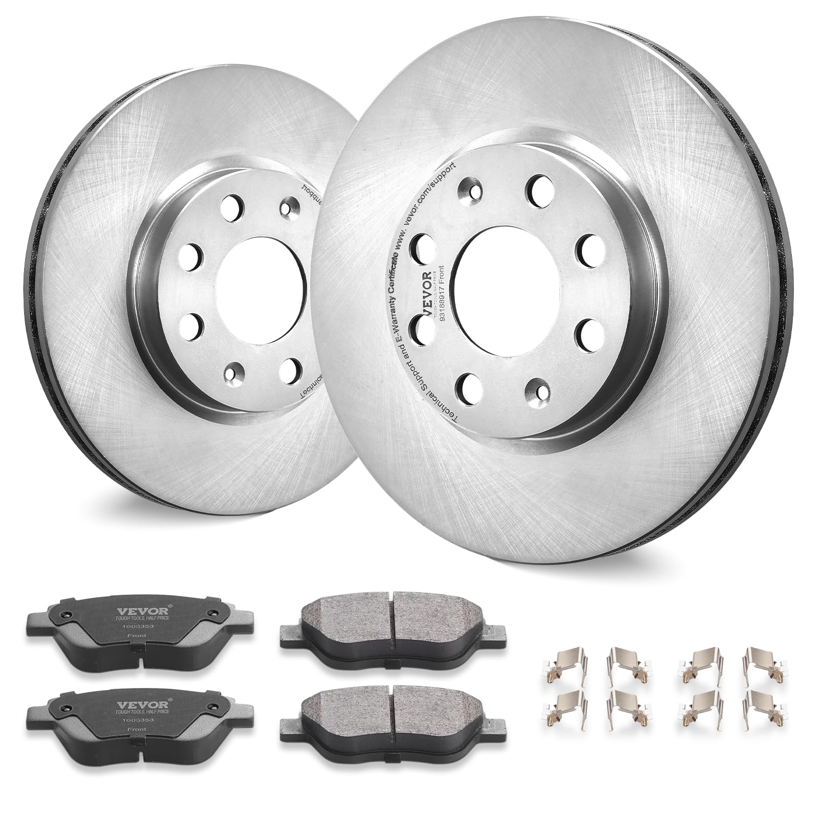 VEVOR Kit Freno Anteriore 257,2 mm Dischi Freno per Vauxhall Adam(M13), Corsa D (S07), Corsa D Box/Hatchback (S07), Kit di Ricambio Pastiglie Freno in Ceramica per Dischi Freno, Rotori Anteriori