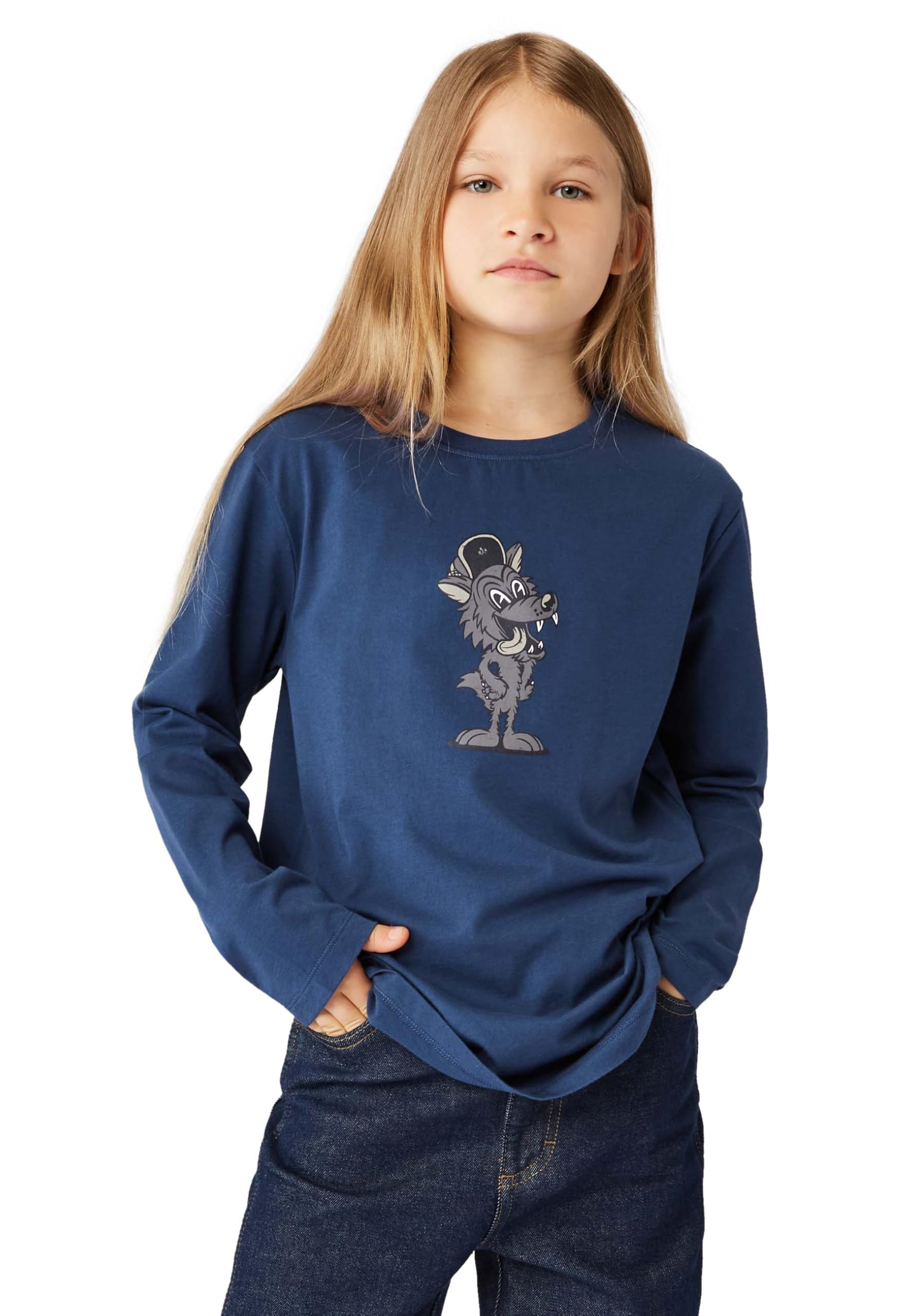 Band of Rascals Kinder Langarmshirt Wolf aus Bio-Baumwolle