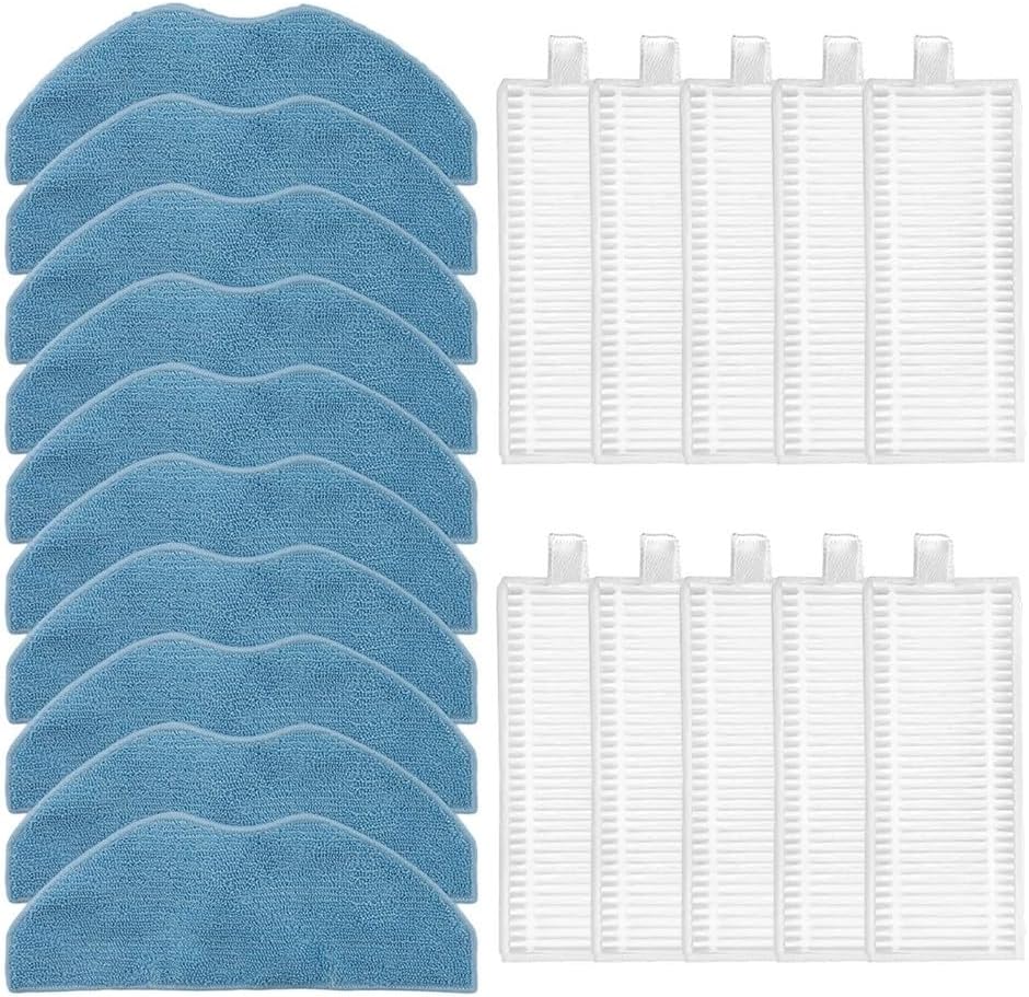 Microfiber Mop Cloths and Filter Replacement Set for EZVIZ for RE4 RE5 Series Robot Vacuum Cleaner, 10 Pack Cleaning Accessories