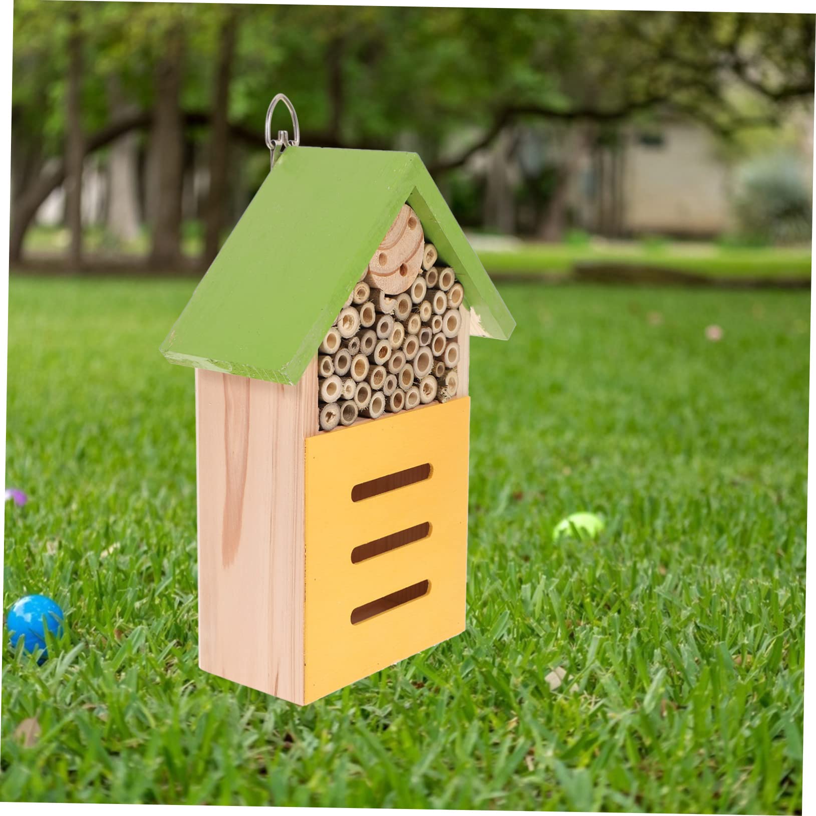 Dekoratives Insektenhaus für Garten Grün Langlebig als Lebensraum für Marienkäfer und Nützliche Insekten