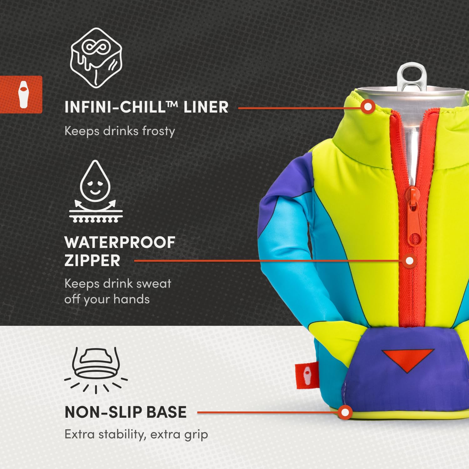 Puffin The Lumberjack Flanell Dosenkühler – Hält Getränke Eiskalt, Für 340 Ml Dosen & Flaschen, Im Karierten Holzlook