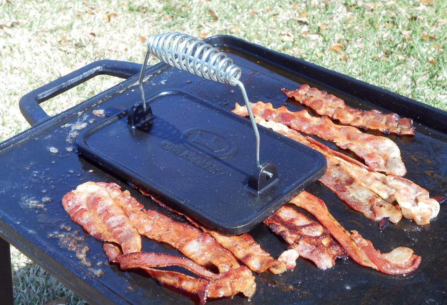 King Kooker CIBPSA Cast Iron Bacon Press, Black