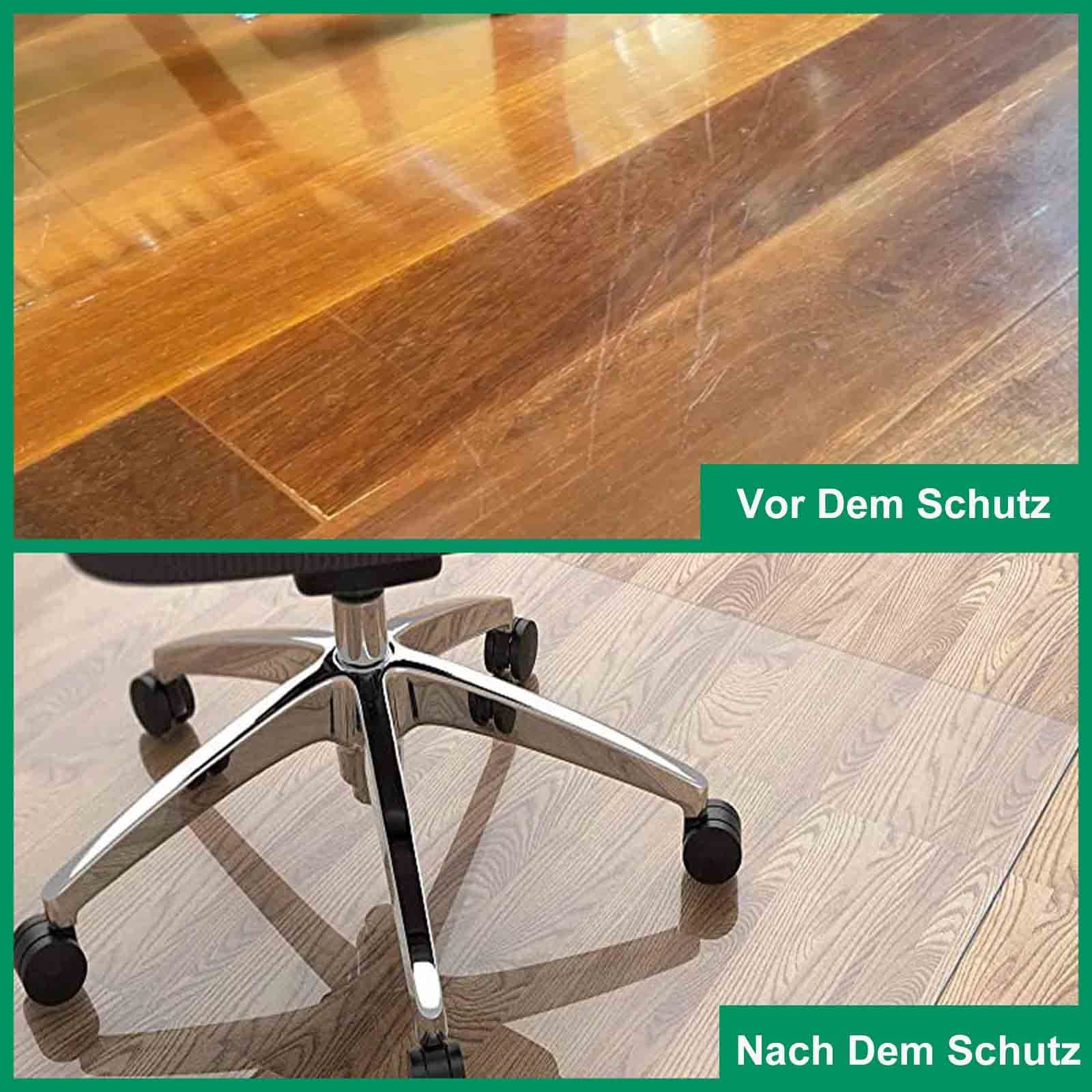 Tapis de protection de sol en PVC transparent - 1,5 mm d'épaisseur - Pour sols durs - Antidérapant - 90 x 90 / 100 x 120 / 150 x 200 cm (Si
