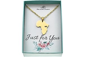 Africa Necklace, Africa Map Pendant Necklace