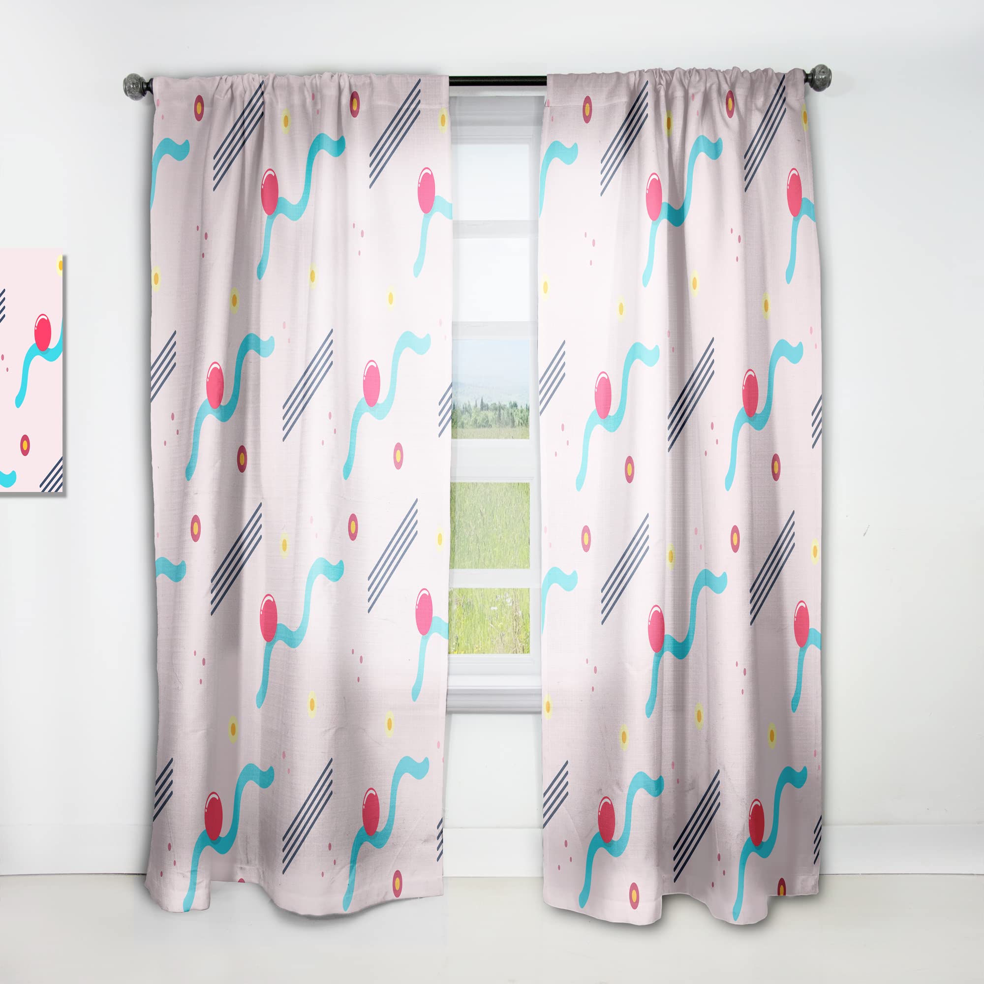 Rideaux rétro géométriques Abstraits III pour sublimer le salon