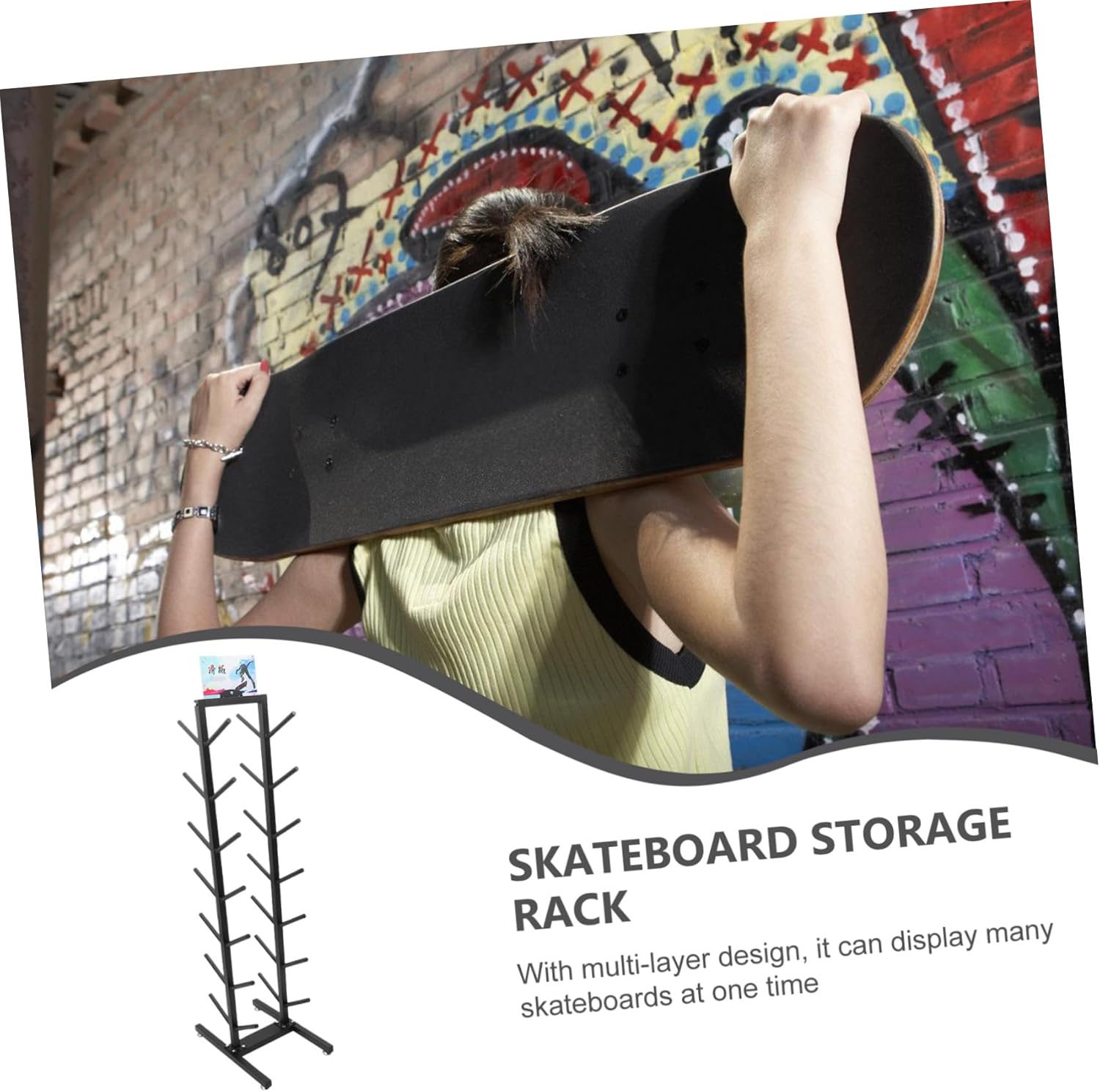 1pc Multi Skateboard Display Rack Sleek Organizer for Snowboards Skateboards for Home Shop Sturdy Wall-Mounted Design