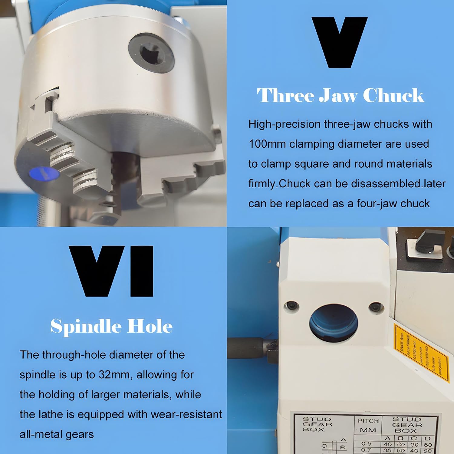 110V CJ0618 Metric Thread Metal Working Lathe for Teaching 7"x14" 750W Brushless Motor Metal Lathe