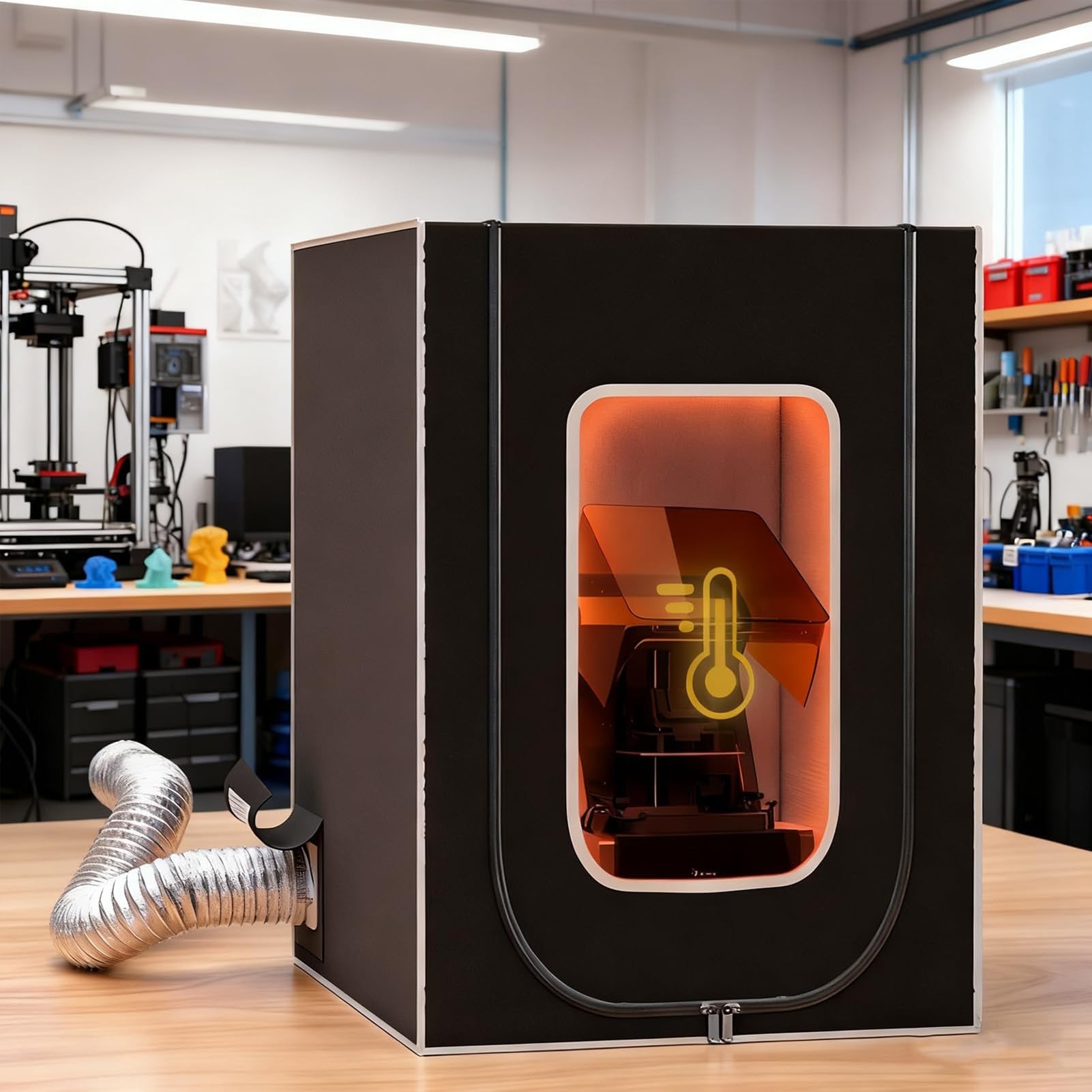Duża żywiczna obudowa 3D z zestawem wentylacyjnym LED Light, wentylowana obudowa drukarki 3D Pokrywa namiotu, żywiczna obudowa drukarki 3D, dla optymalnego środowiska drukowania