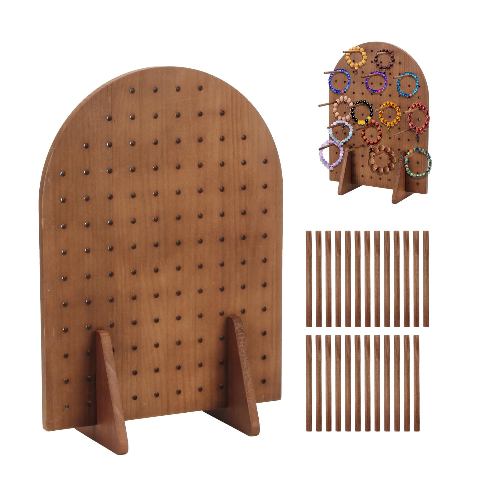 Wood Pegboard Display Stand Oval Pegboard Stand With 25 Pcs Dowel Rods For Jewelry Necklaces Tools Keychain Shopskc4151 I.96457743 Wood Pegboard Display Stand Oval Pegboard Stand With 25 Pcs Dowel Rods For Jewelry Necklaces Tools Keychain Shopskc4151 I.96457743