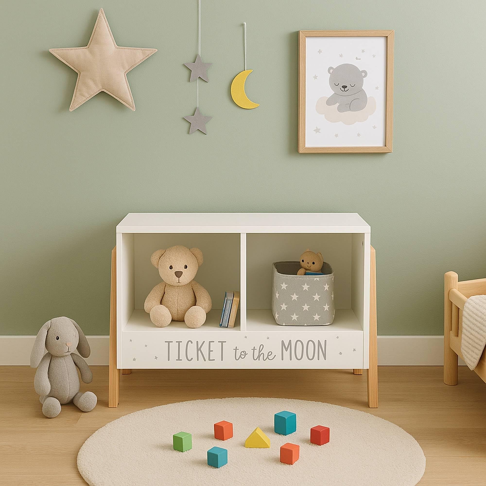 Well Home - Mueble Infantil de Almacenamiento de 2 Compartimento
