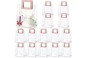 15 Pack Clear Gift Bags with Handles: Heavy Duty, Durable, and Reusable