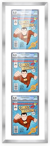 Miniatura 51 de Poster Palooza Marco de cómic con paspartú para 2 cómics CGC, CBCS o PGX Graded Comics – Marco de cómic negro para cómics de 8.125 x 13 pulgadas