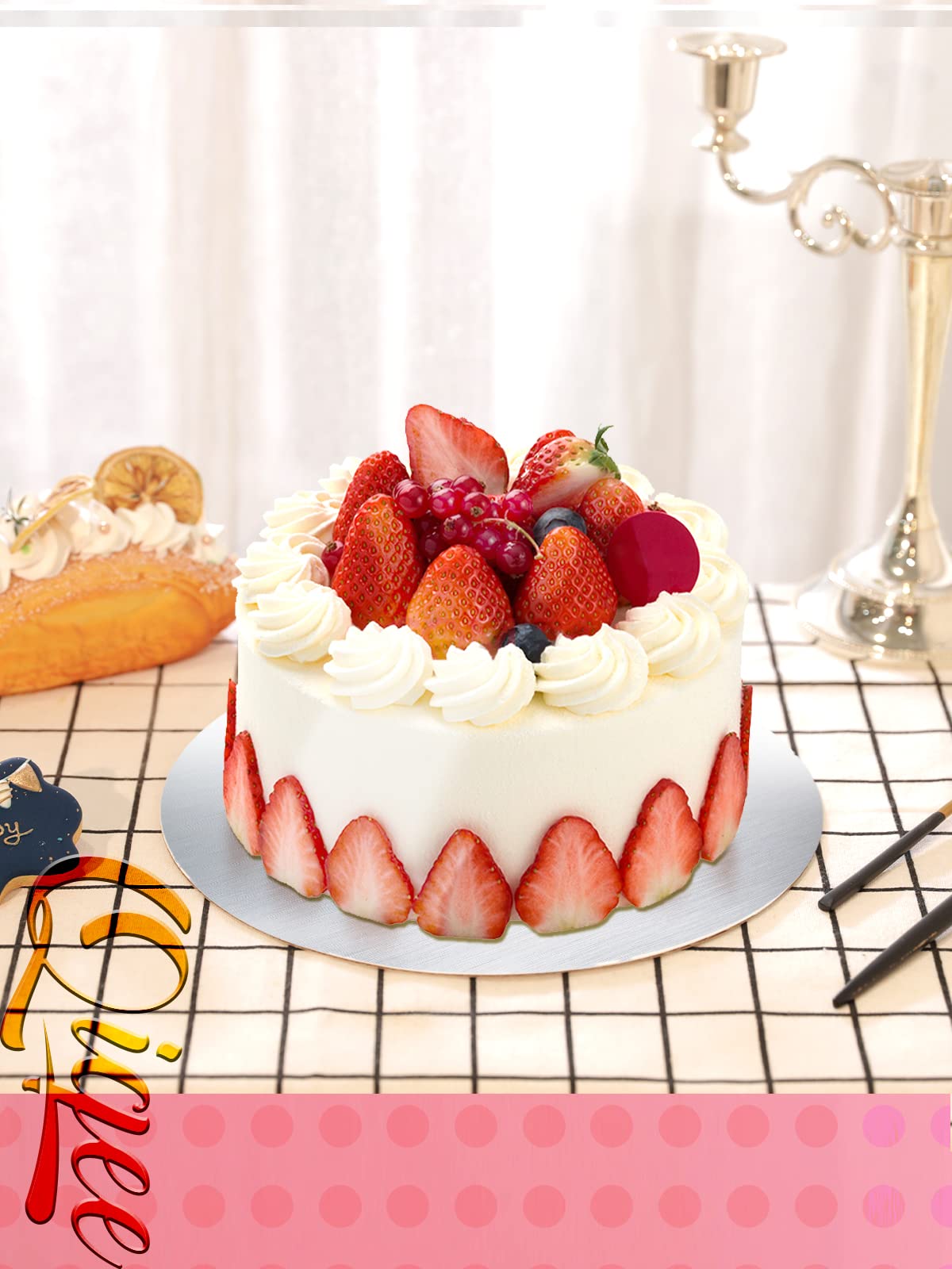 qiqee Confezione da 40 vassoi rotondi per torte in cartone per uso alimentare (più sottili ma più forti)
