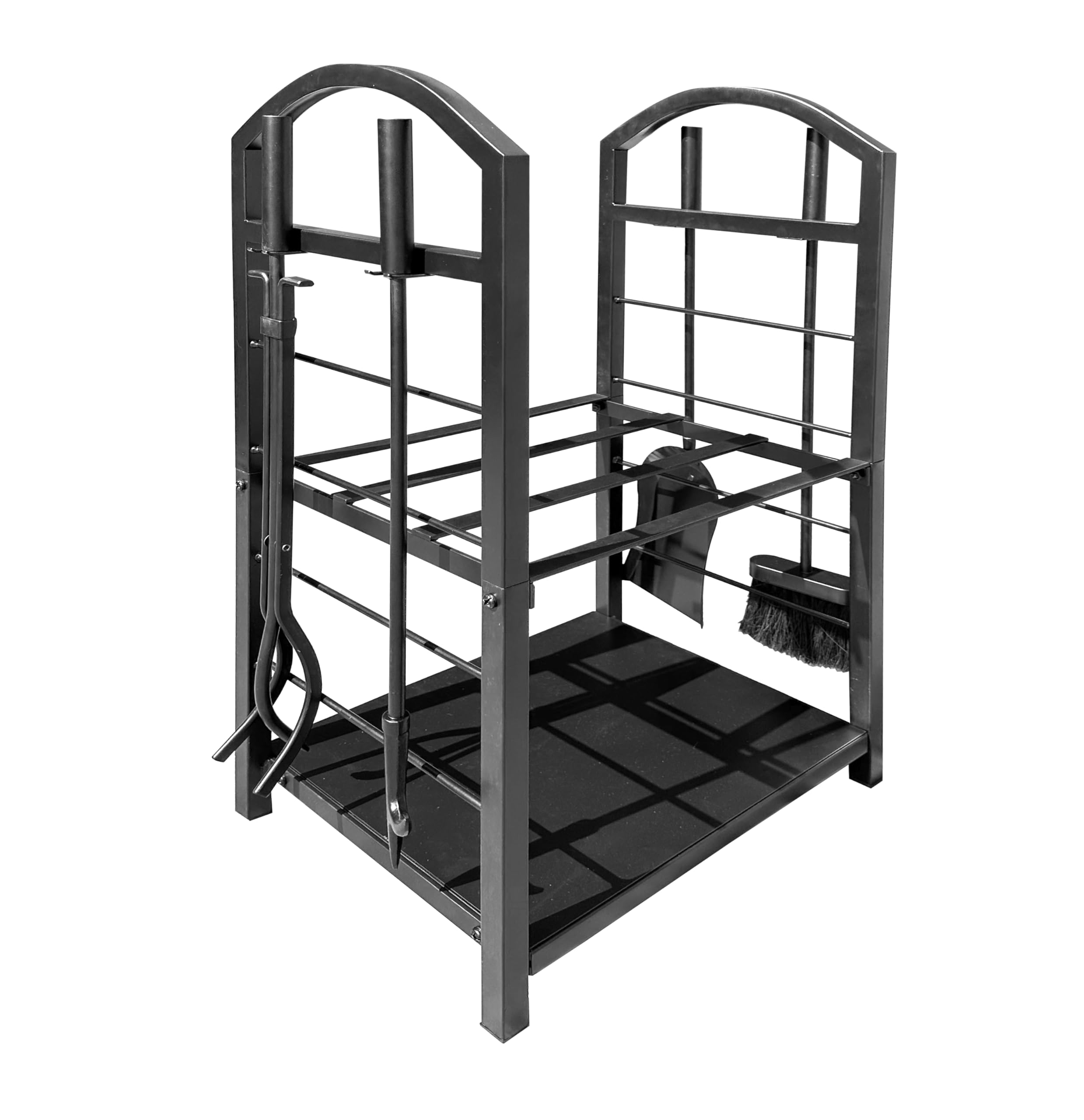 Scaffale in metallo per legna da ardere 45x30x74 cm per interni con pala pinza